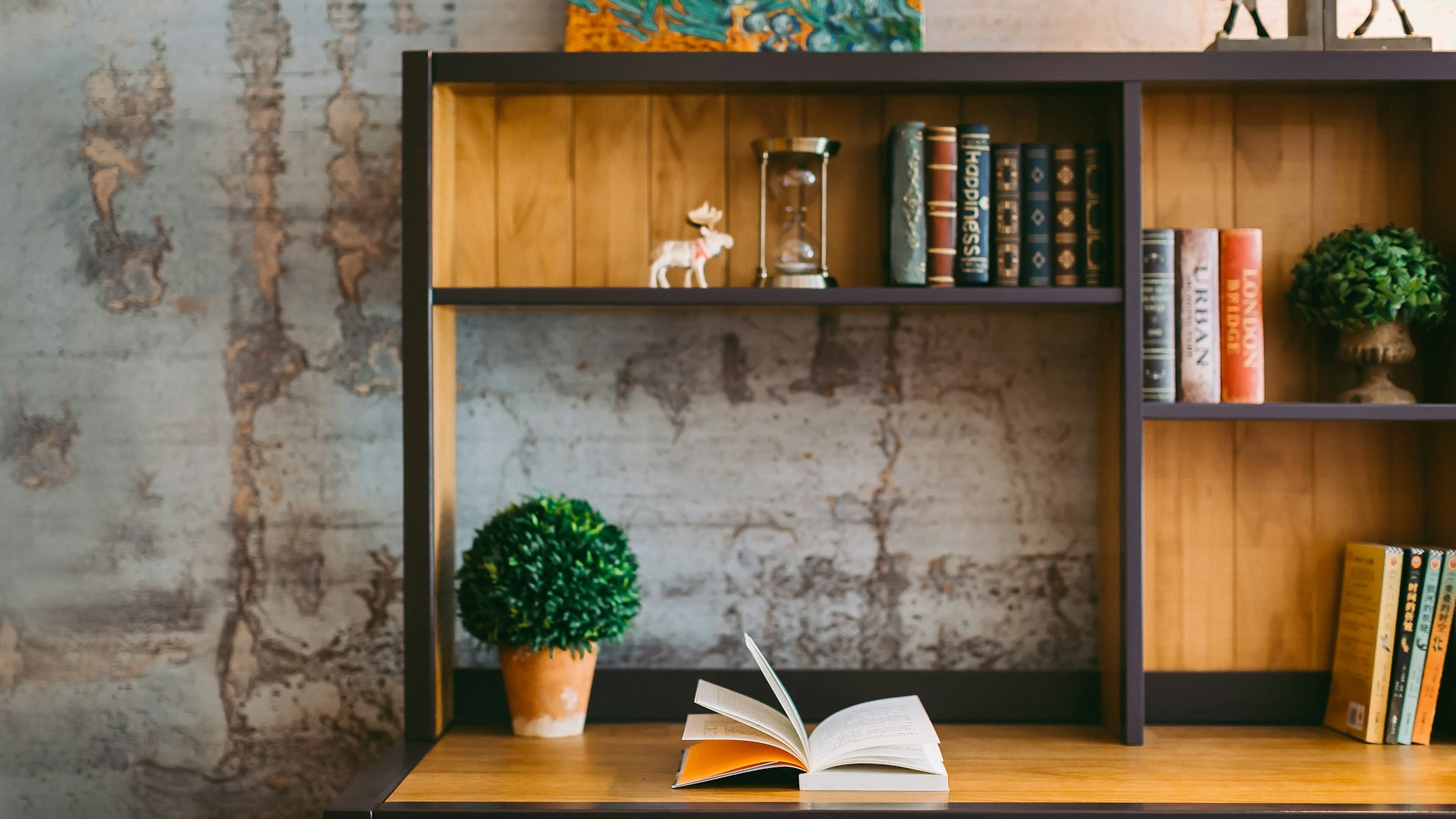 unfold book on desk