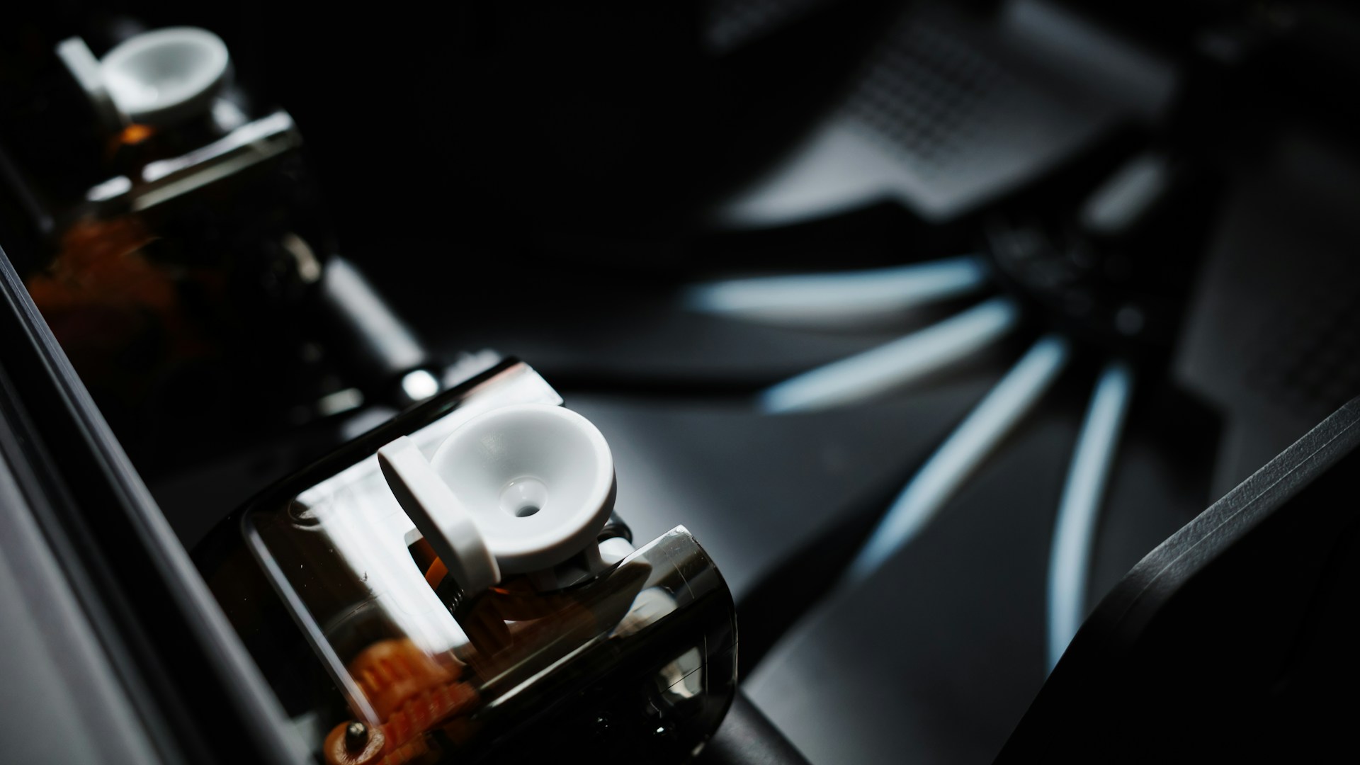 Close-up shot of an unknown machine part.